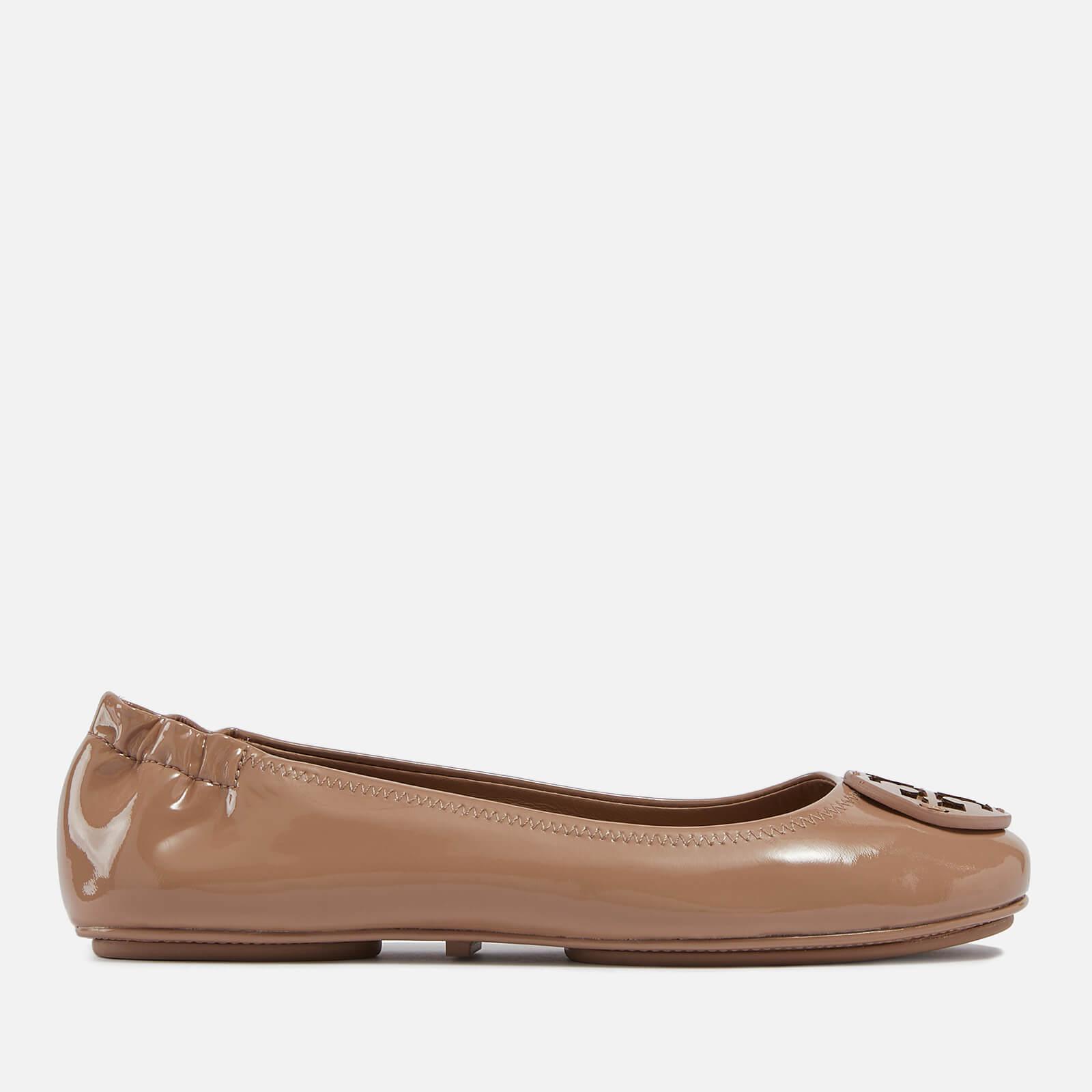 Tory Burch Minnie Patent Leather Travel Ballet Flats in Brown | Lyst
