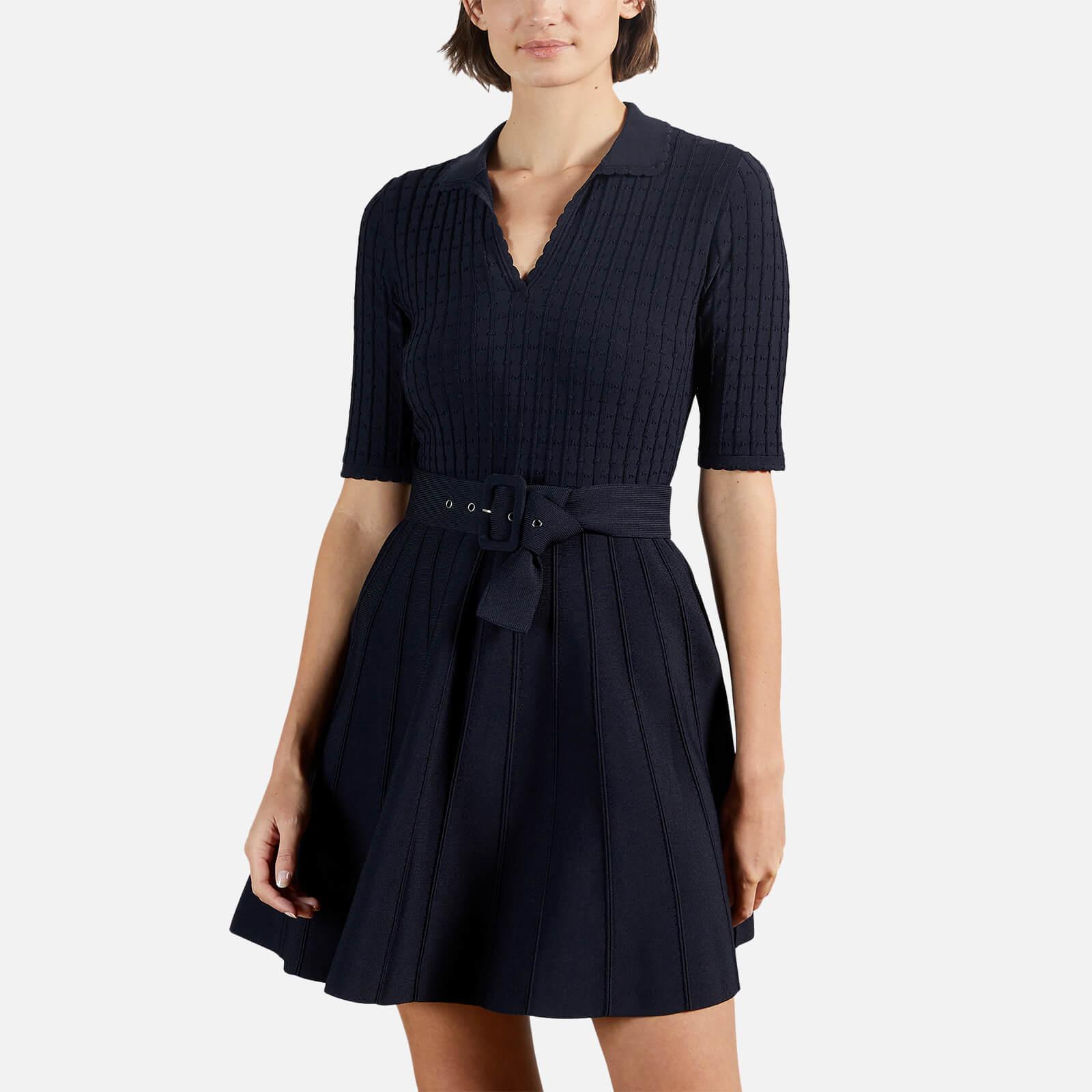 Ted Baker Aleee Knitted Collared Skater Dress in Blue | Lyst