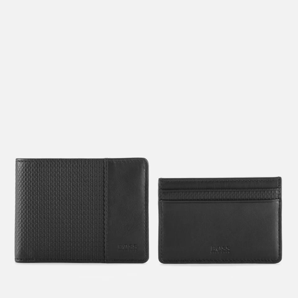 Boss Hugo Boss Black Leather  Credit Card Holder Case Wallet For Men's UK Gift New 