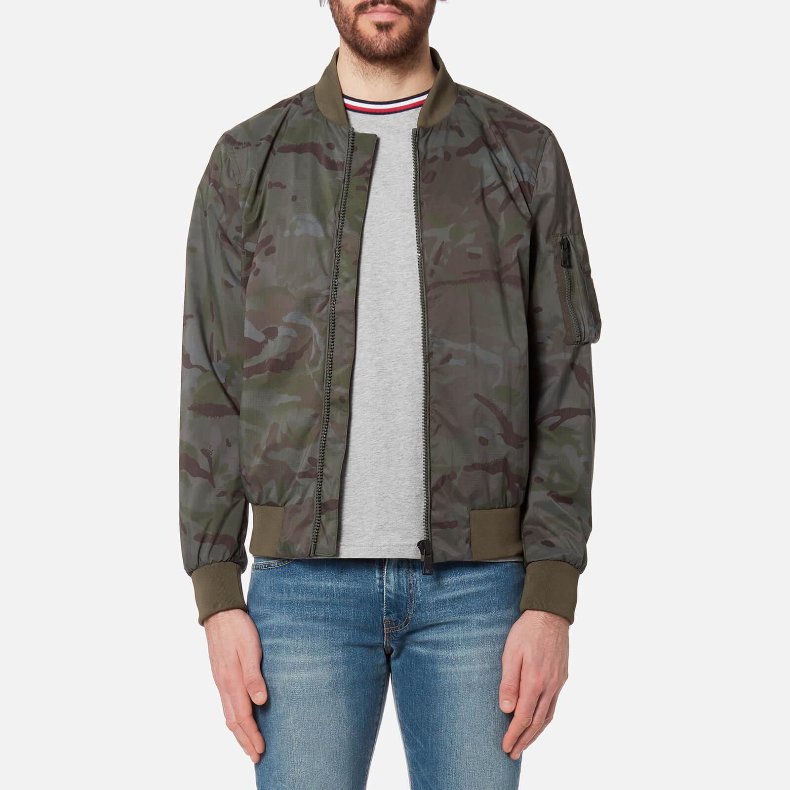 Tommy Hilfiger Synthetic Camo Bomber Jacket in Green for Men - Lyst