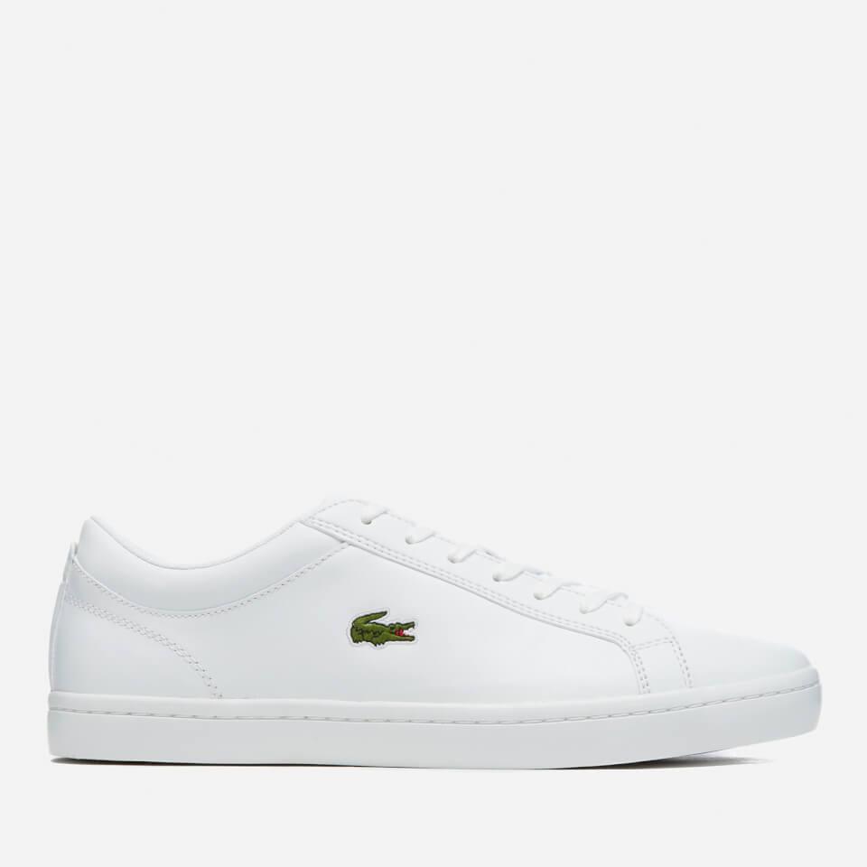lacoste men's straightset leather trainers