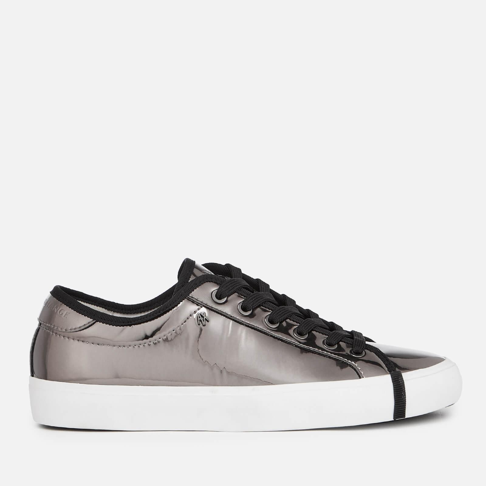 Armani Exchange Chrome Look Low Top Trainers in Silver (Metallic) - Lyst