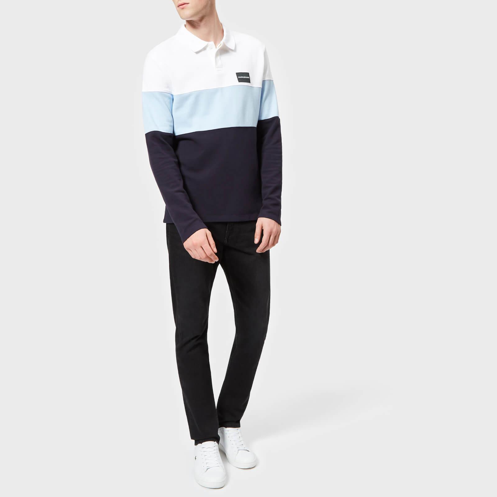color block polo shirt long sleeve