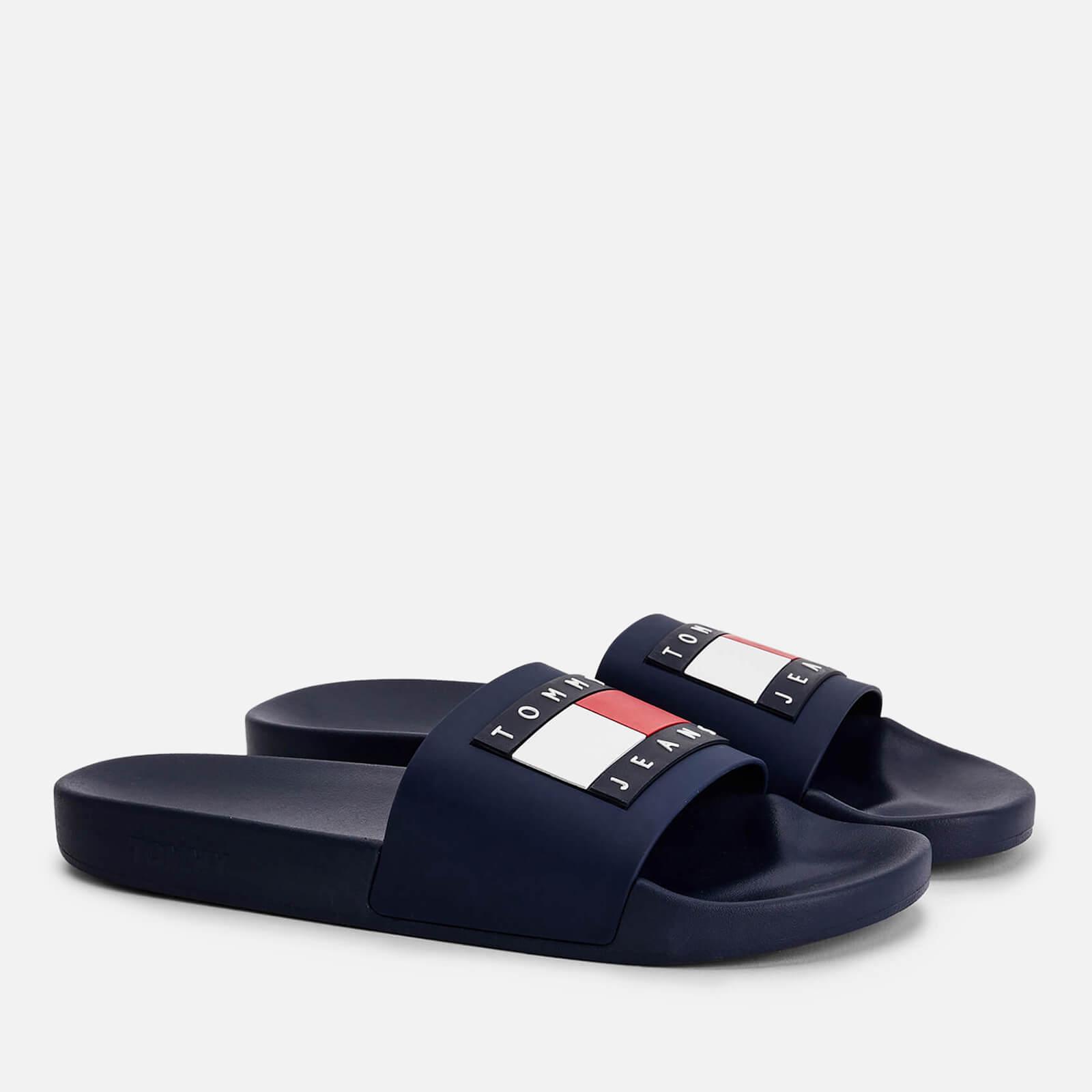 Tommy Hilfiger Rubber Slide Sandals in Blue for Men | Lyst
