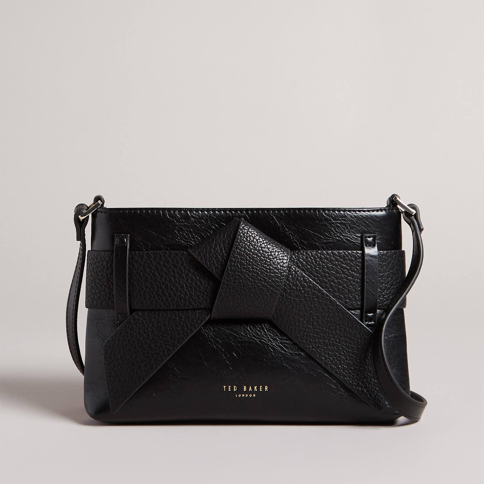 Ted Baker Jimsina Bow-detailed Faux Leather Shoulder Bag in Black | Lyst