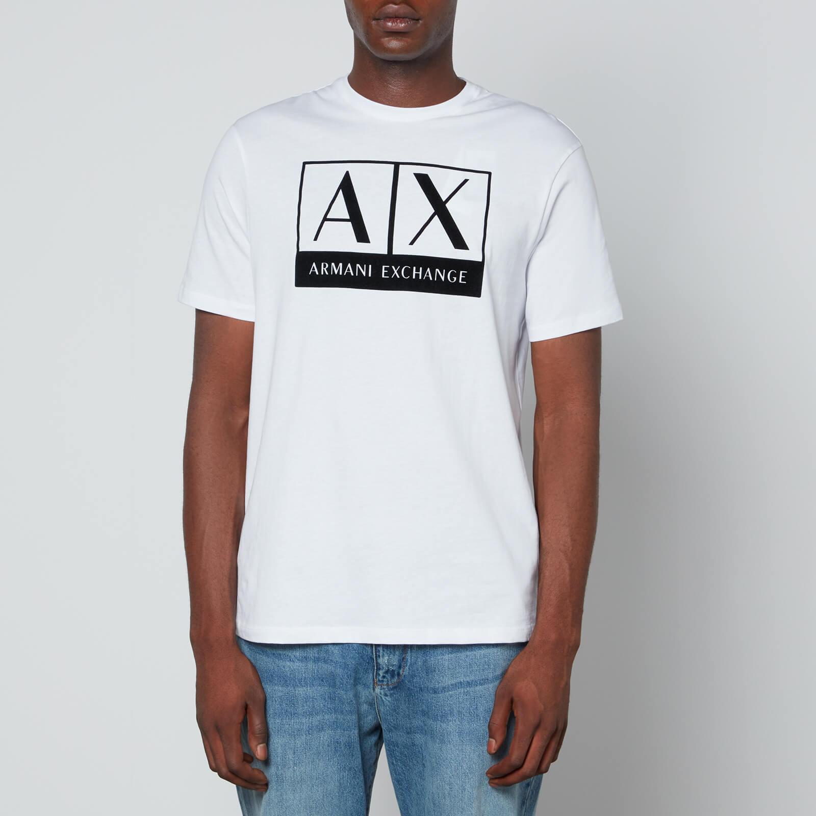 Armani Exchange Ax Logo Cotton-jersey T-shirt in White for Men | Lyst