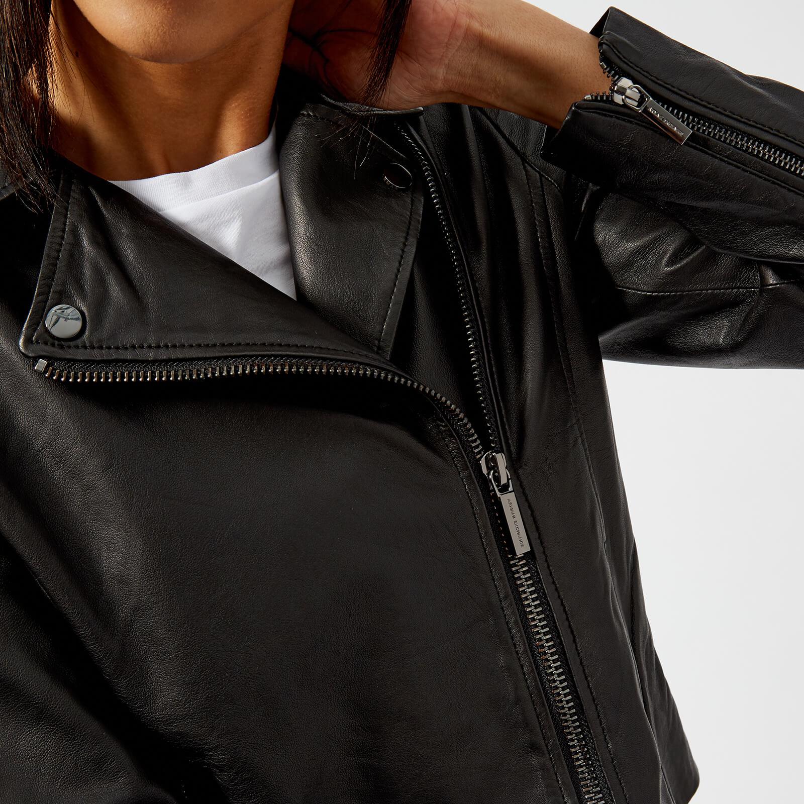 Armani Exchange Nappa Leather Jacket In Black Lyst Gallery