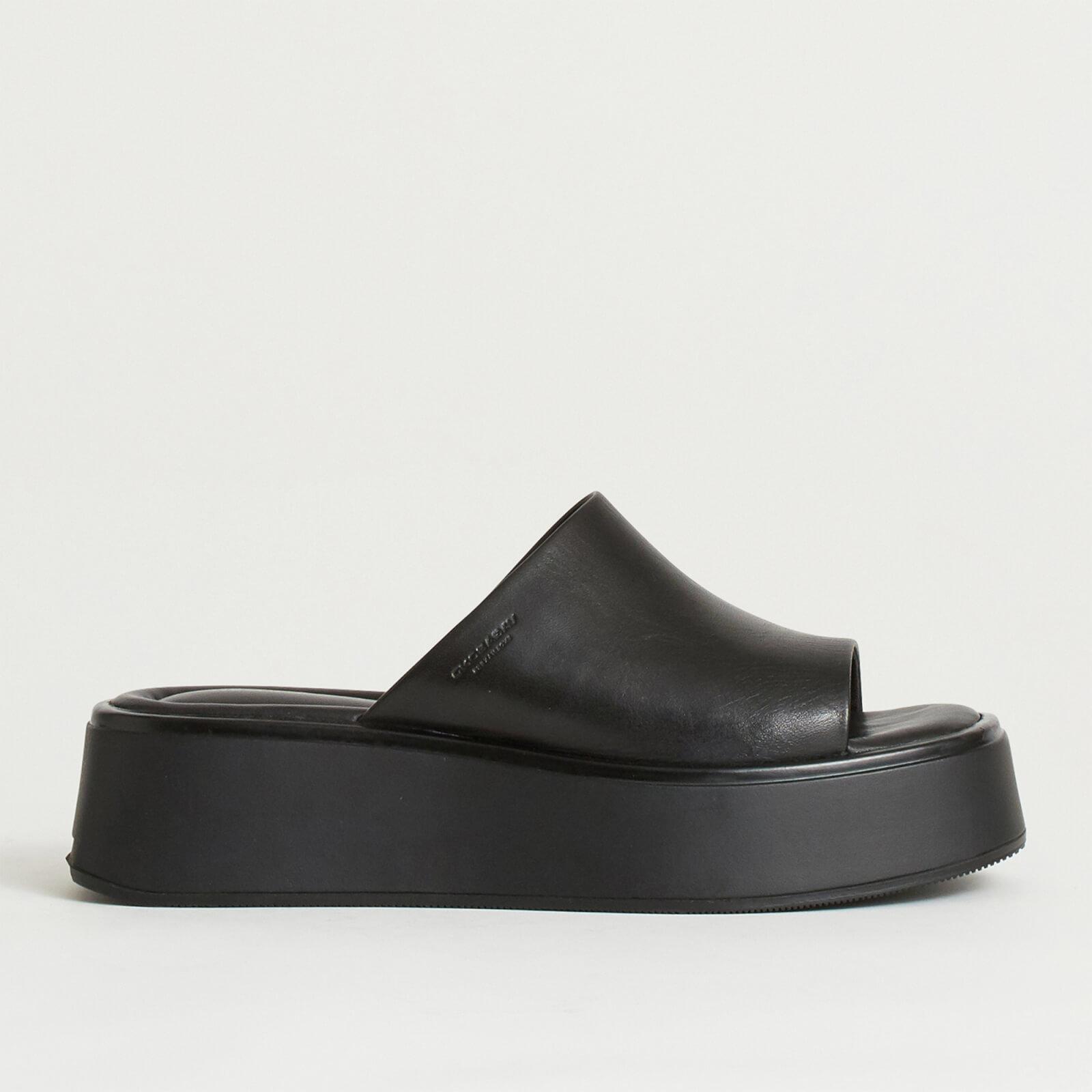 Vagabond Shoemakers Courtney Leather Flatform Mules in Black | Lyst