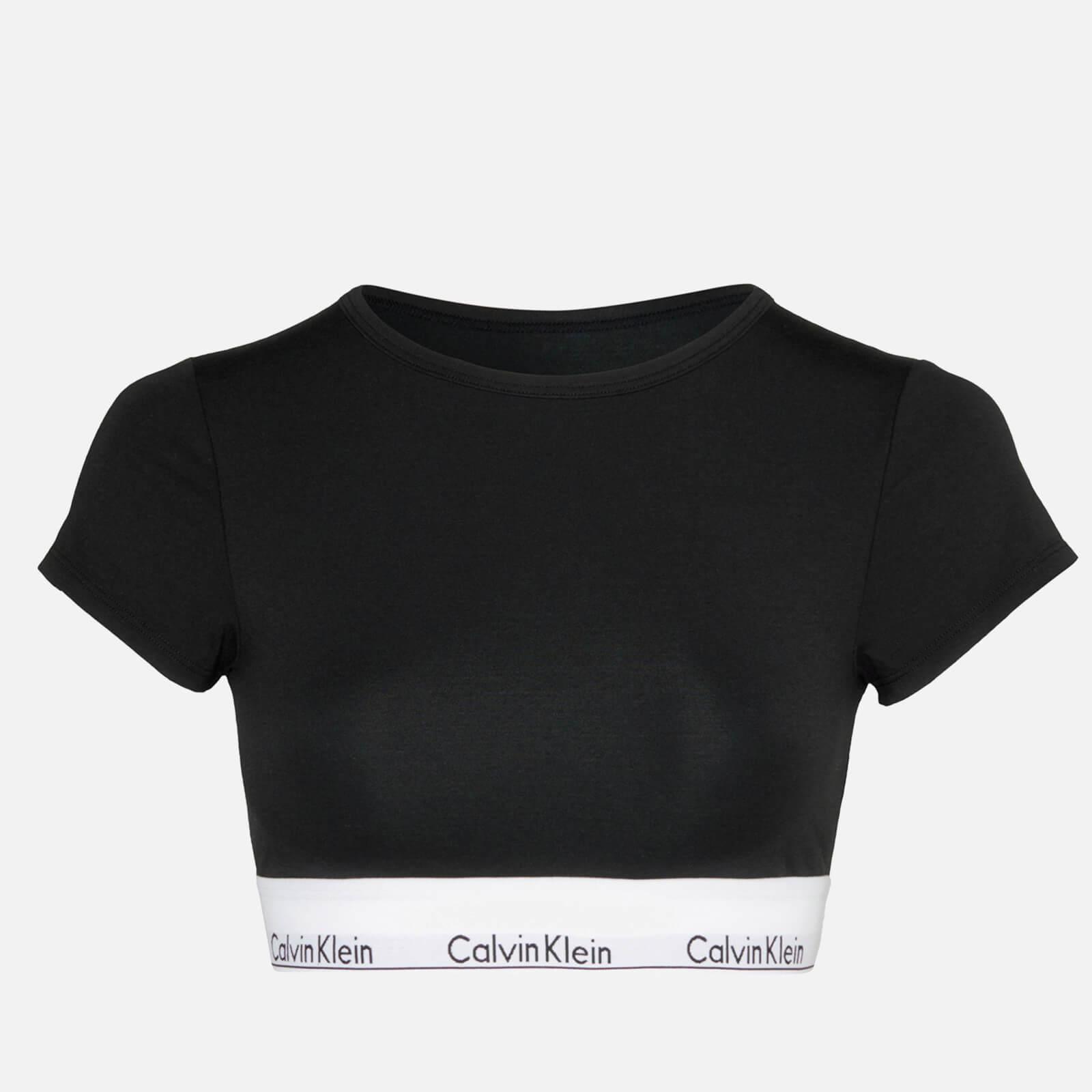 Calvin Klein Stretch-cotton And Modal-blend T-shirt Bralette in Black | Lyst