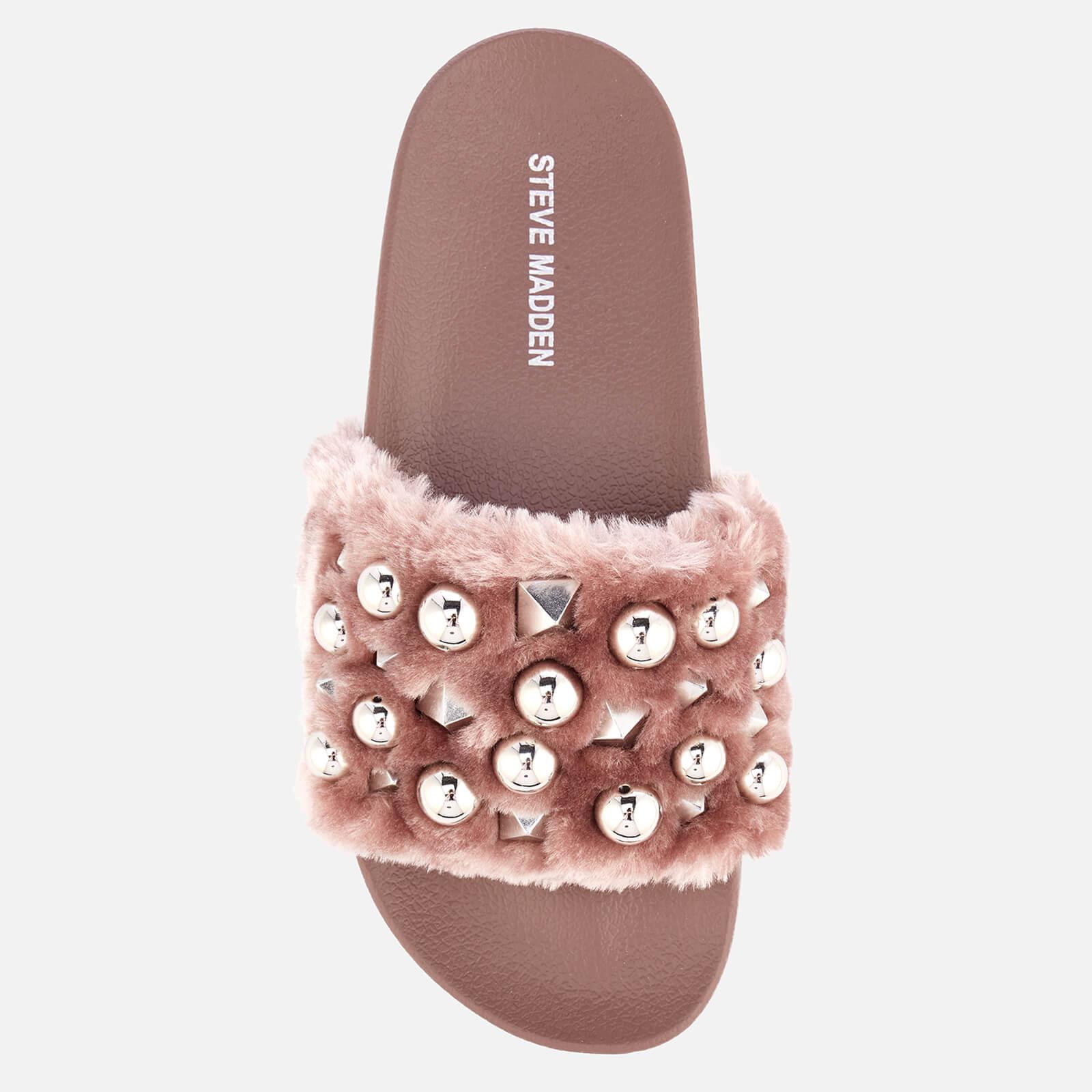 steve madden fur slide sandals
