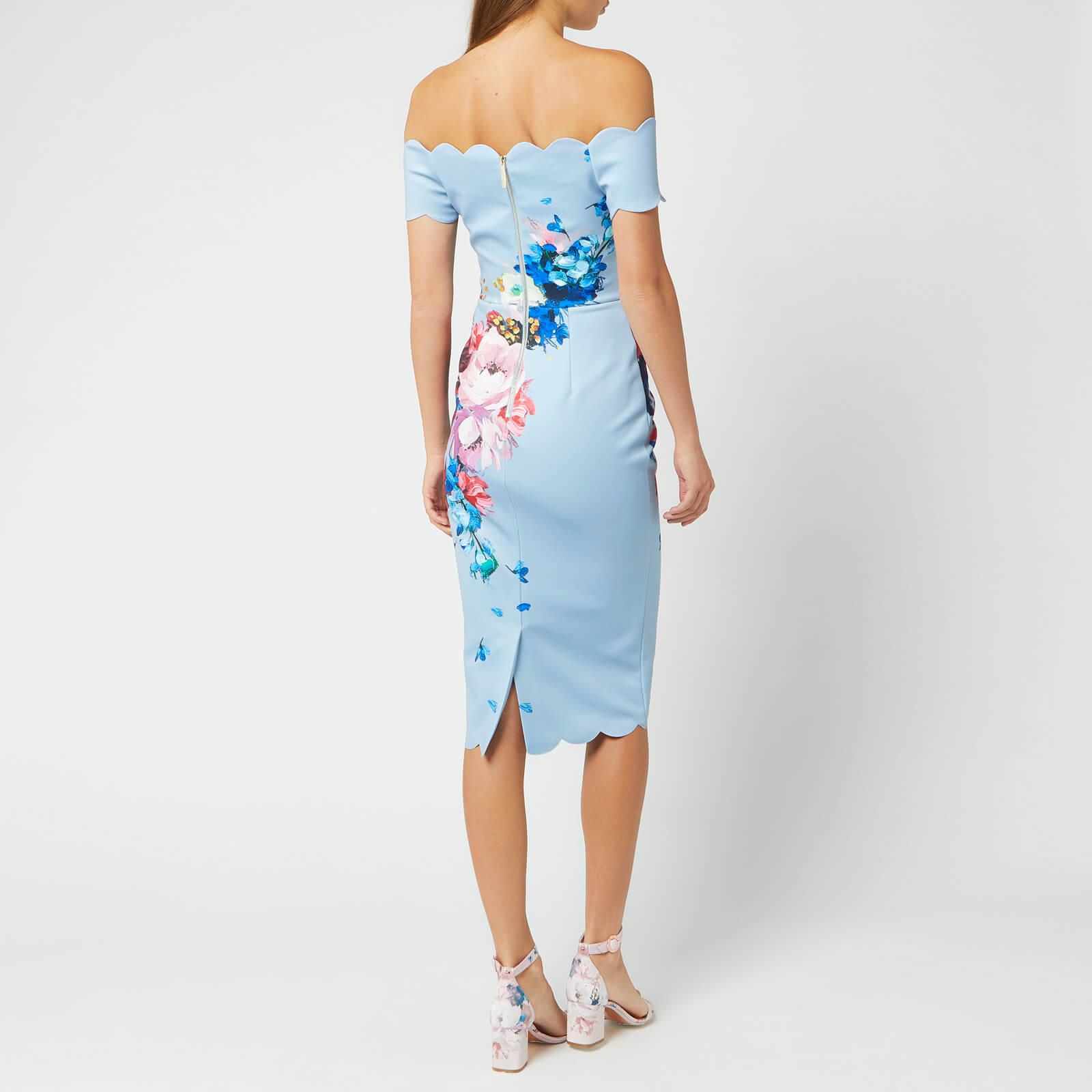 Ted Baker Synthetic Hailly Raspberry Ripple Bardot Dress in Blue Lyst