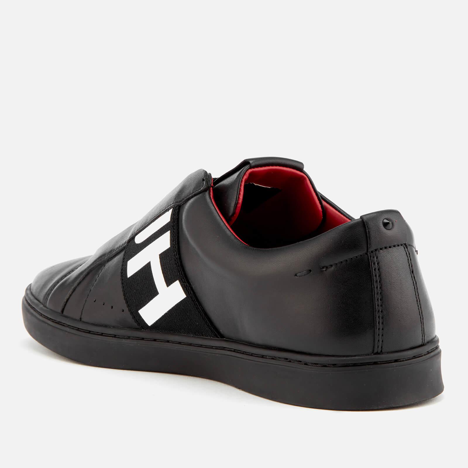 leather slip on trainers mens
