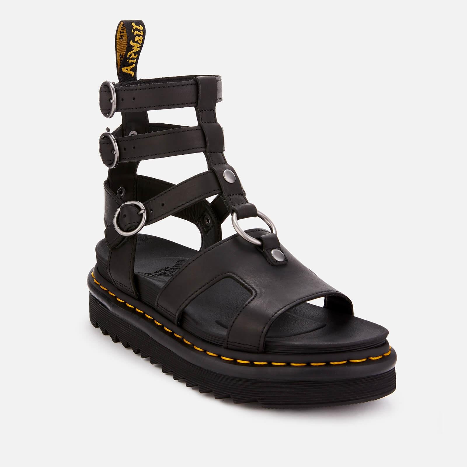Dr. Martens Adaira Leather Gladiator Sandals in Black | Lyst Australia