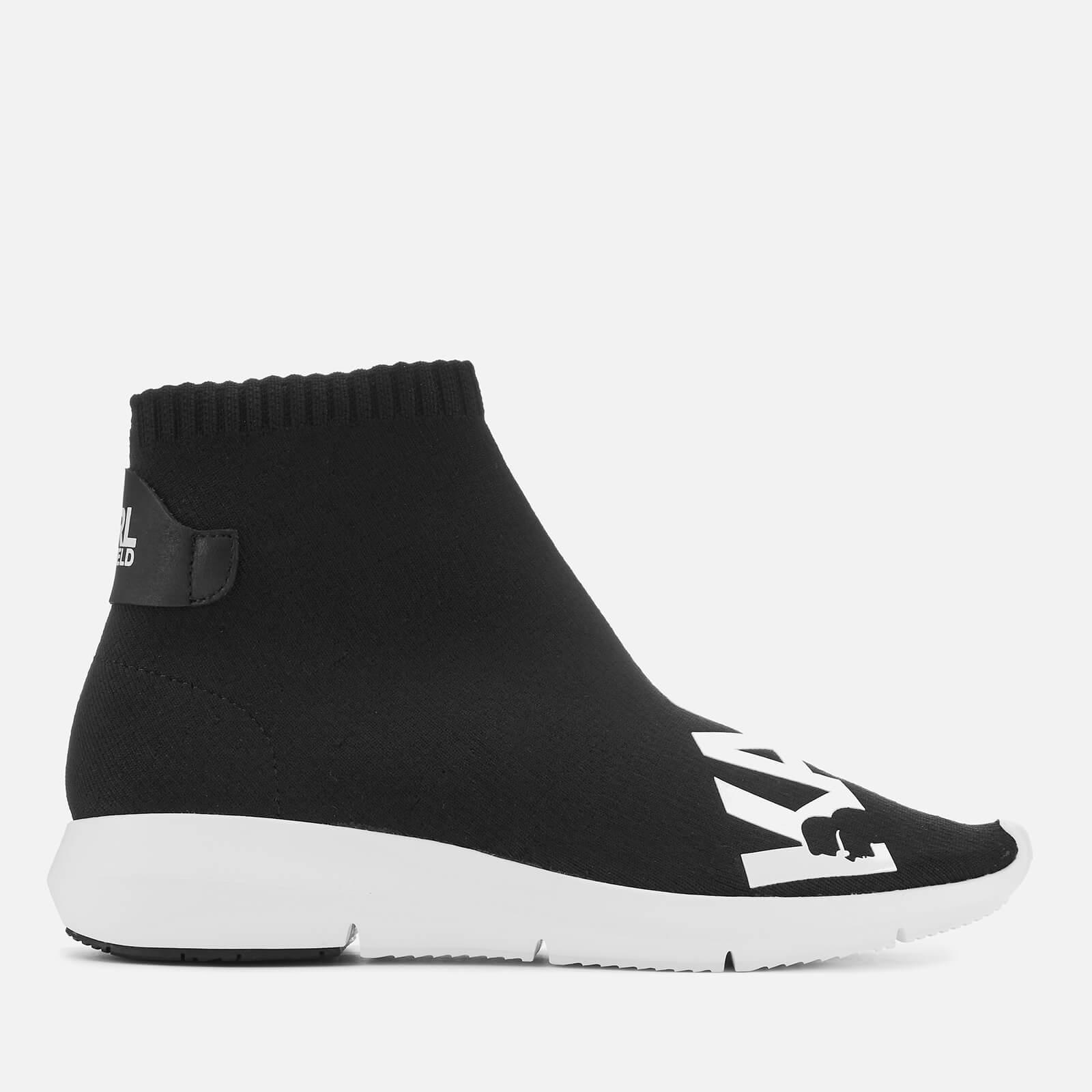 Karl Lagerfeld Leather Vitesse Knitted Sock Trainers in Black /White  (Black) - Lyst