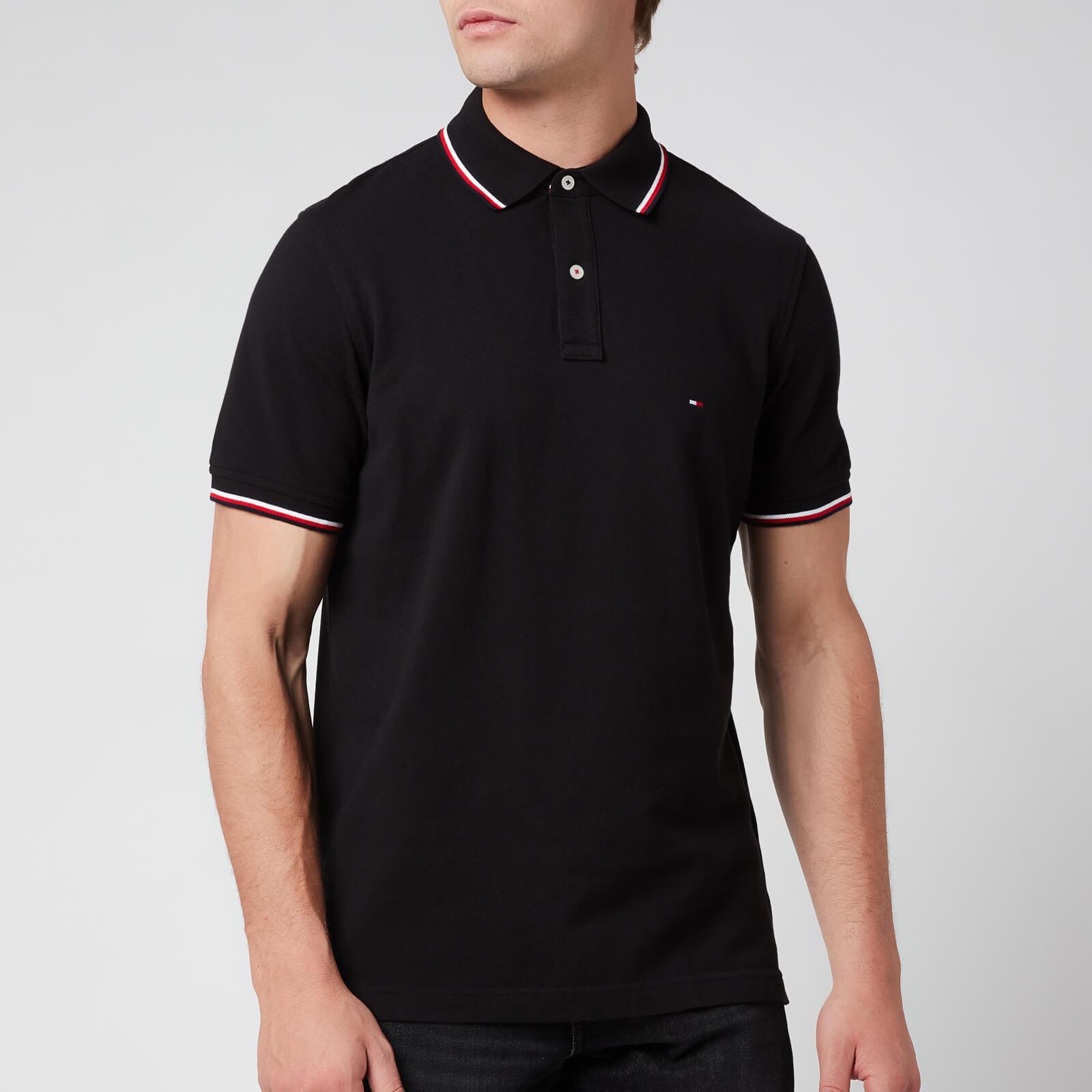 Tommy Hilfiger Cotton Core Tommy Tipped Polo Shirt in Black for Men - Lyst