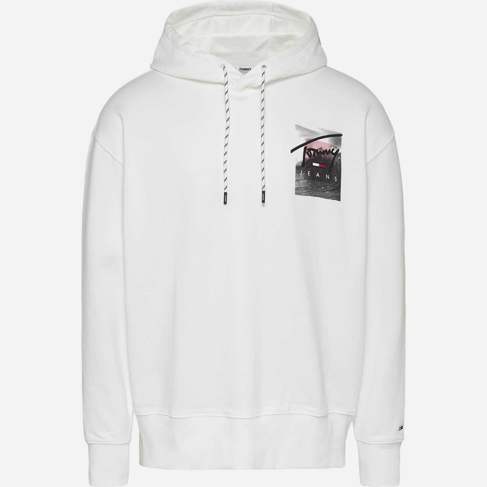 Tommy Hilfiger Tommy Script Photo Hoodie in White for Men | Lyst