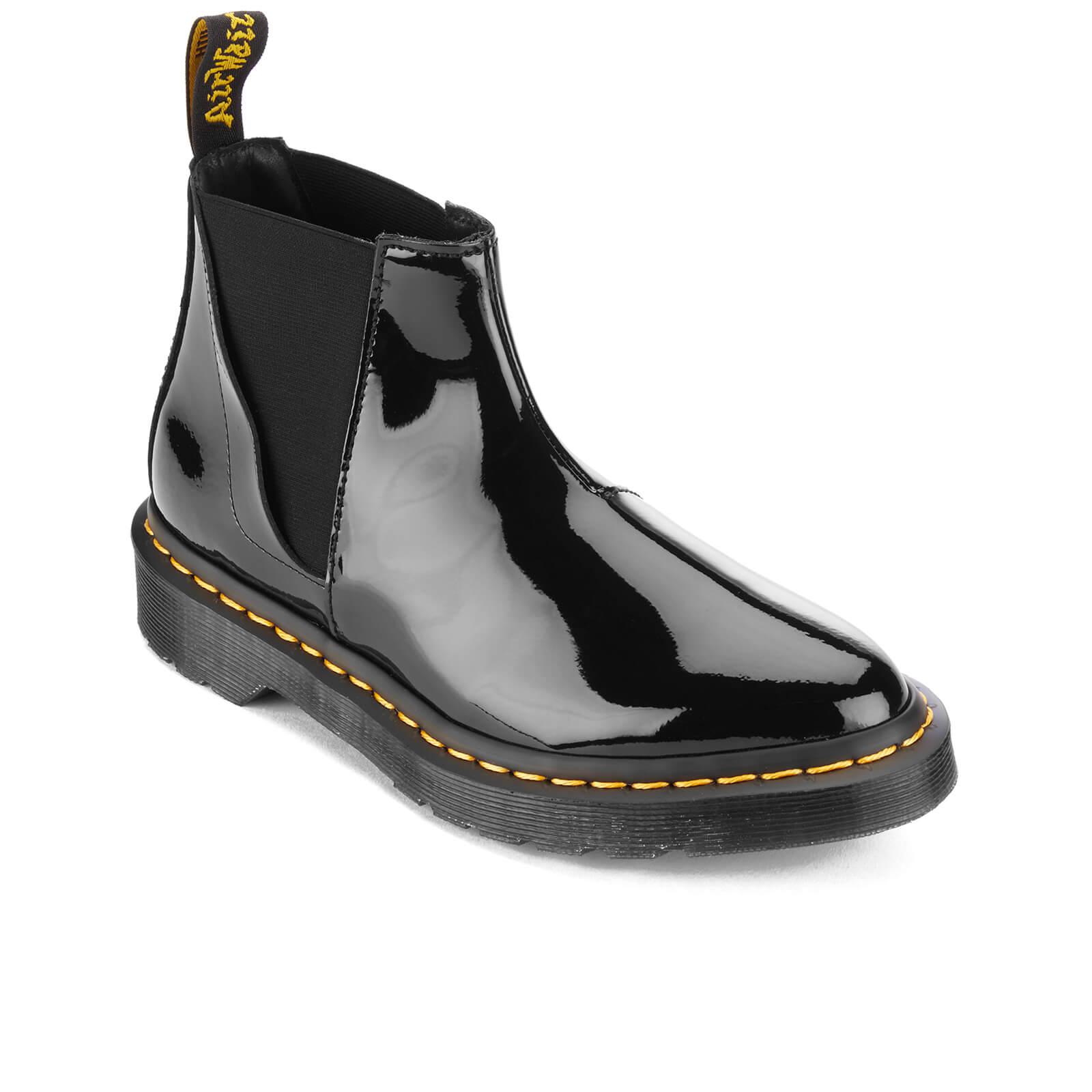 Dr. Martens Leather Women's Bianca Patent Lamper Low Zip Shaft Chelsea  Boots in Black | Lyst