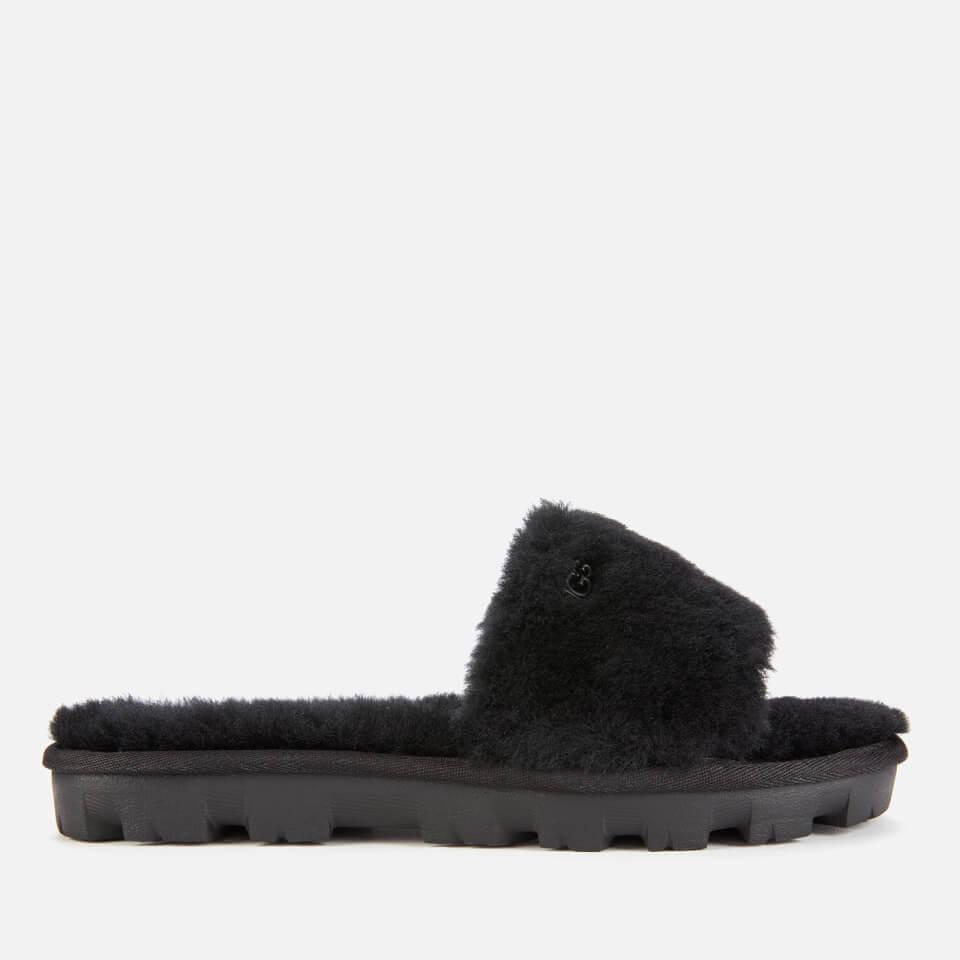 UGG Fur Cozette Slide Slippers in Black - Lyst