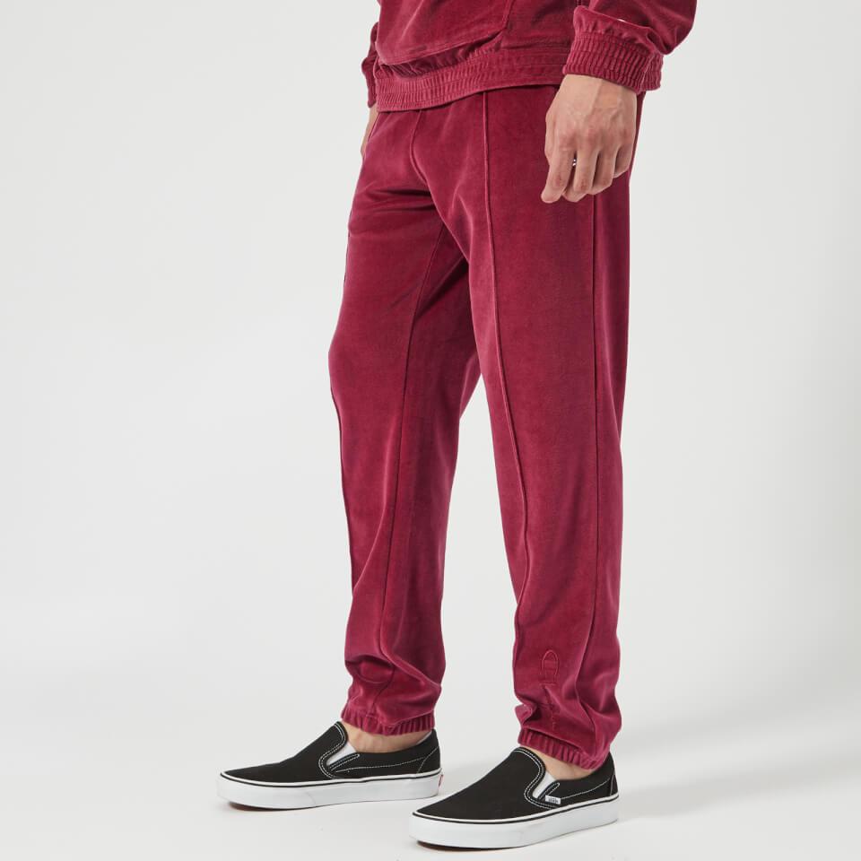 Champion Cotton Velour Track Pants in Burgundy (Red) for Men | Lyst