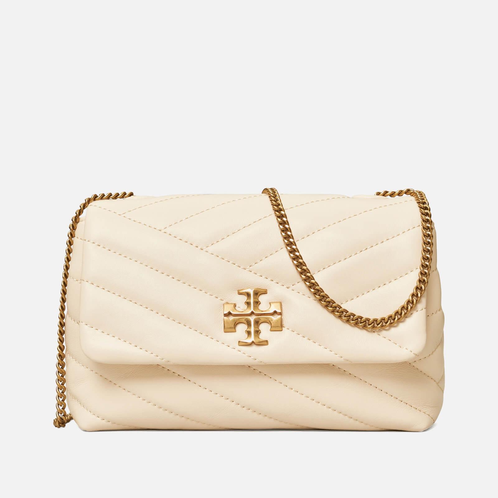 Tory Burch Kira Chevron Small Convertible Leather Shoulder Bag In New  Cream/rolled Brass
