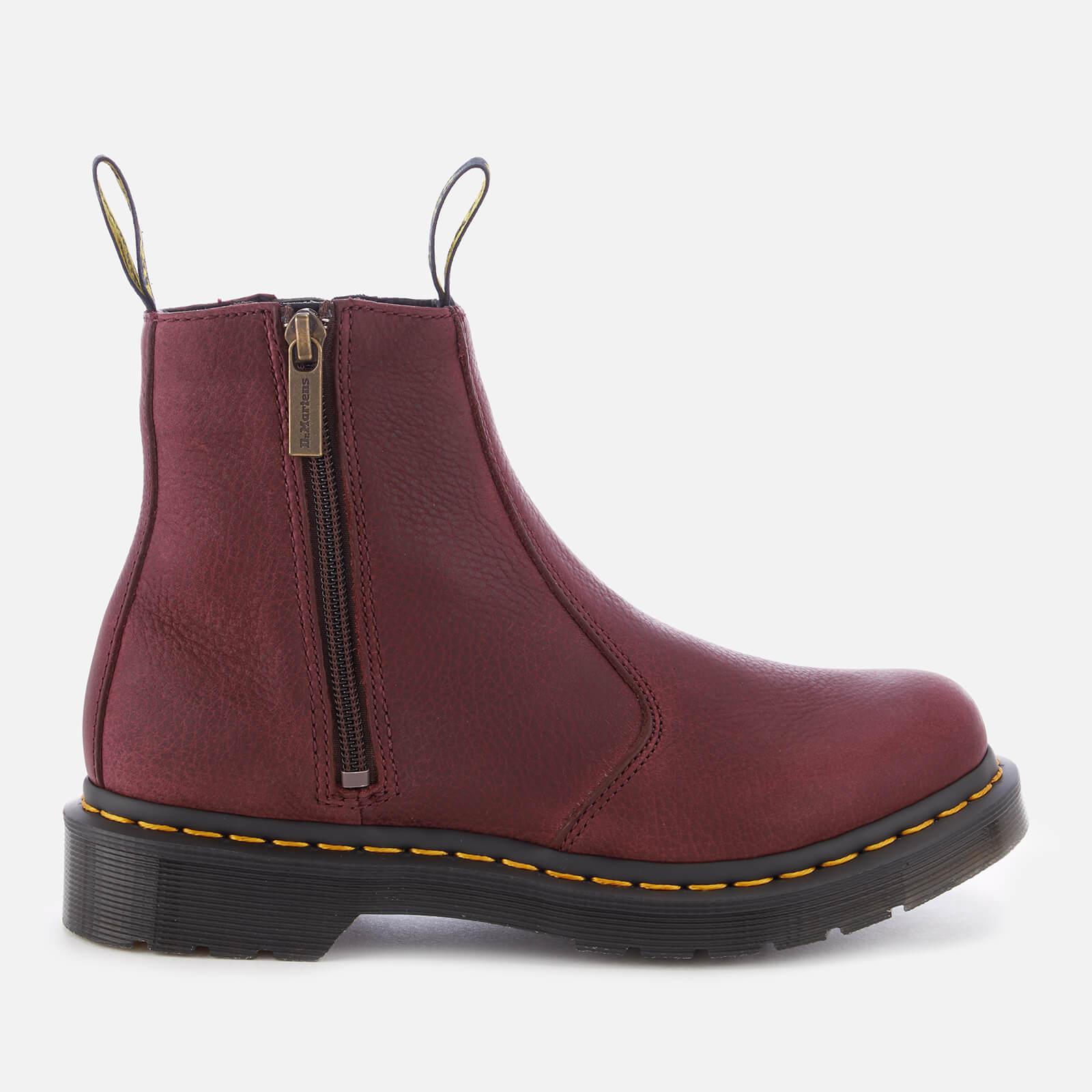 Dr. Martens 2976 Grizzly Leather Zip Chelsea Boots in Red - Lyst
