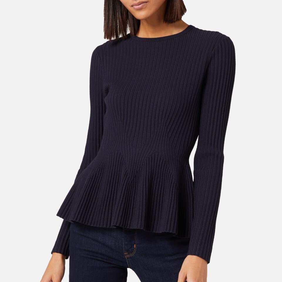 Ted Baker Jariala Stitch Detail Peplum Jumper in Blue | Lyst