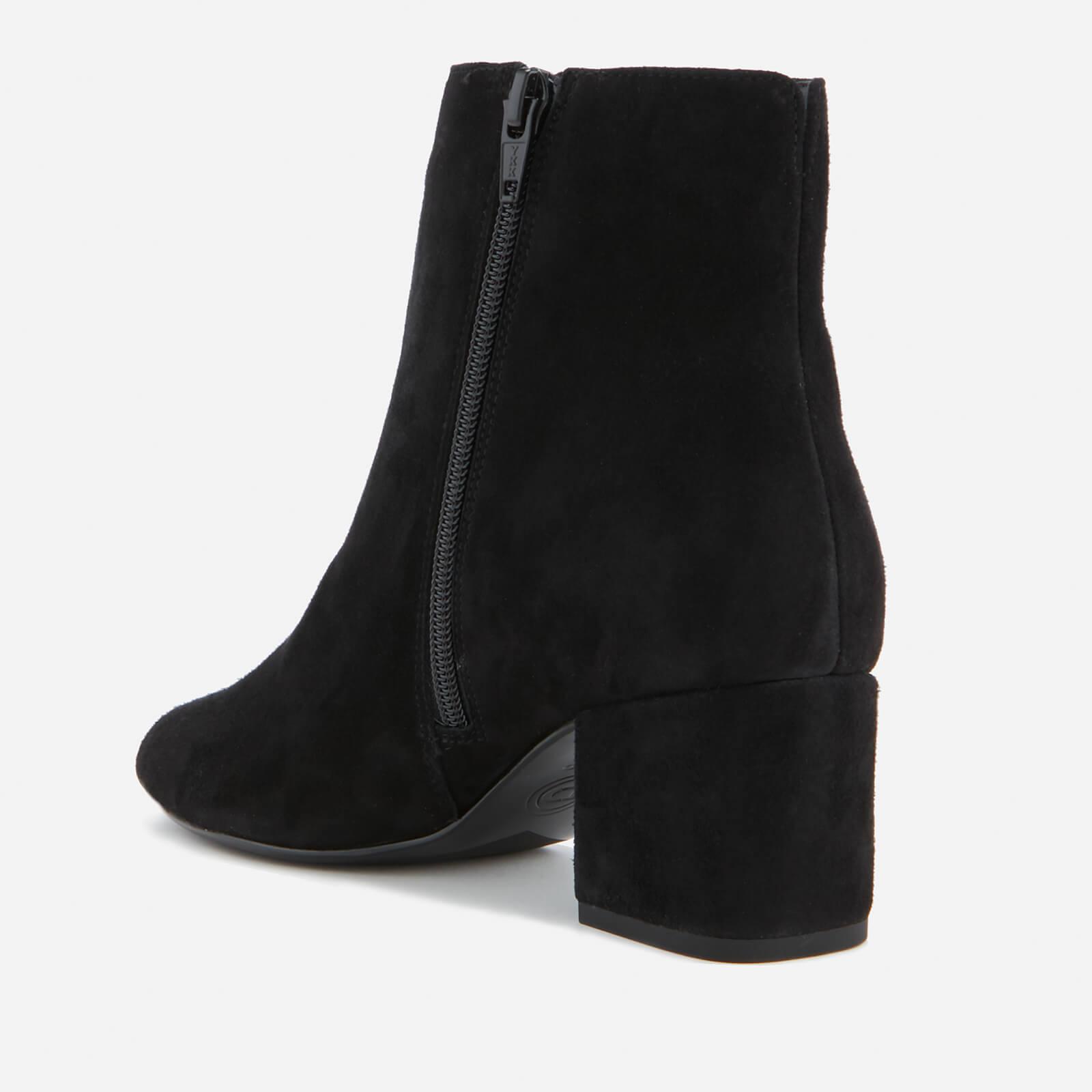 black block heel boots suede