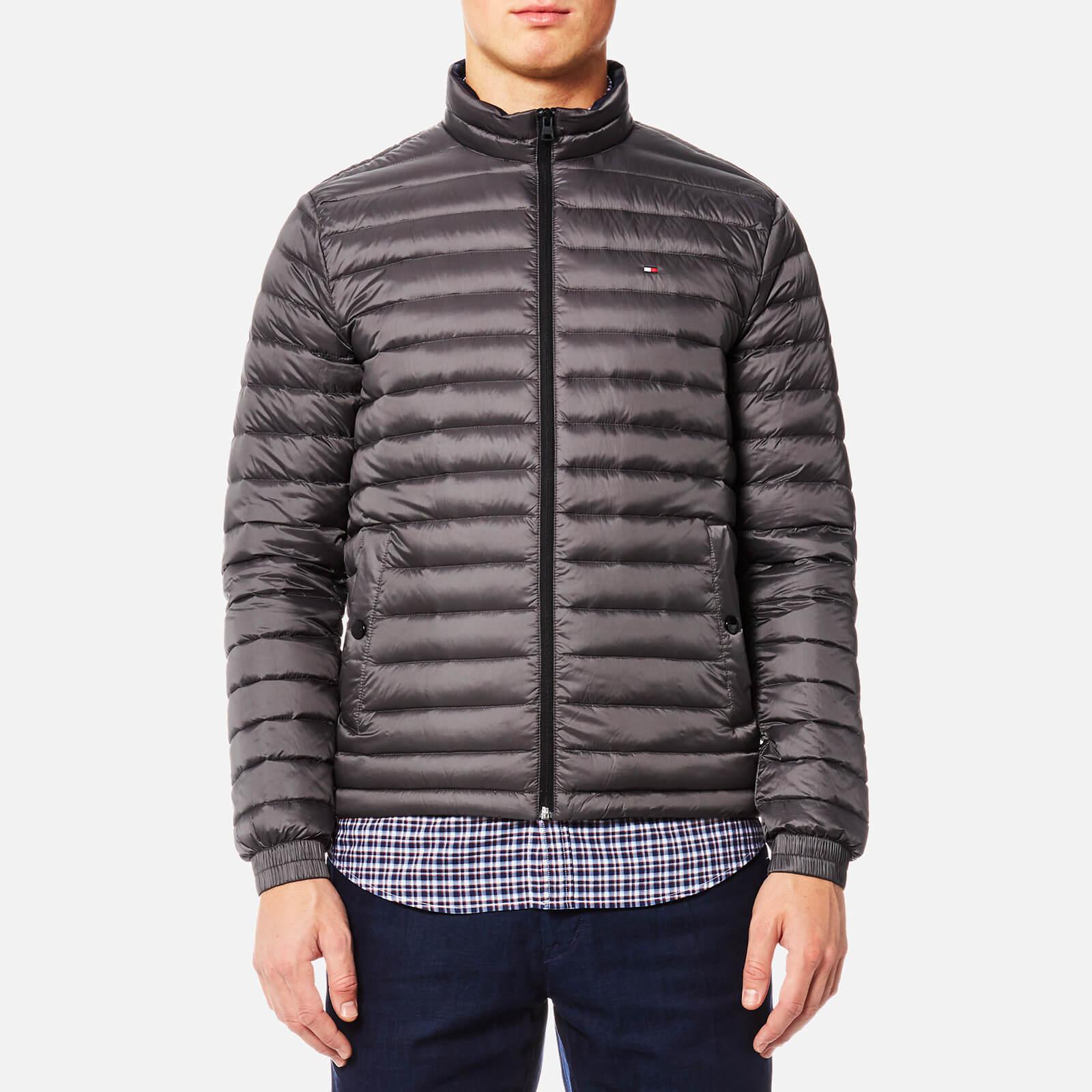 Lyst - Tommy Hilfiger Lightweight Packable Down Bomber Jacket in Gray ...