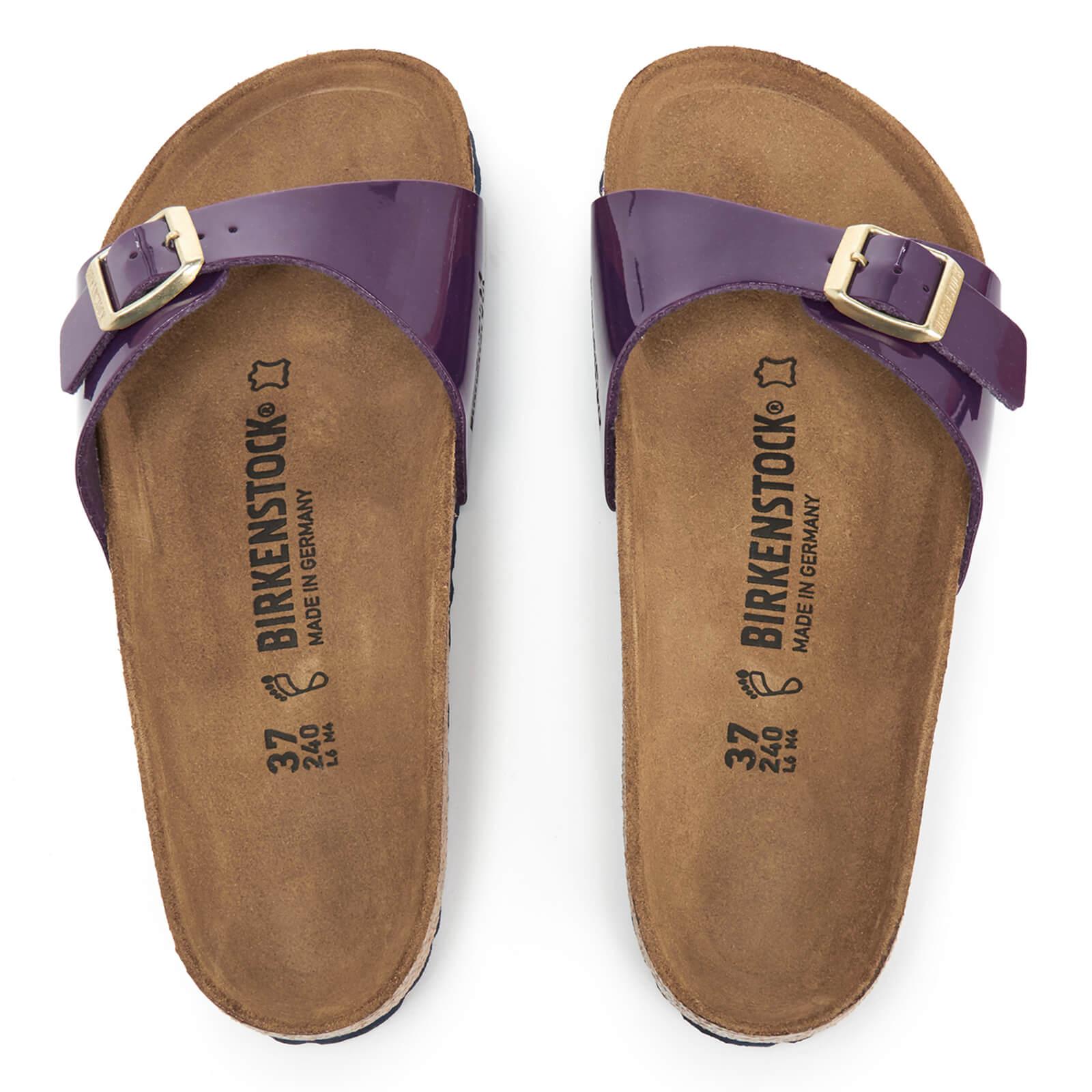 Birkenstock Leather Women's Madrid Patent Slim Fit Single Strap Sandals in  Purple | Lyst