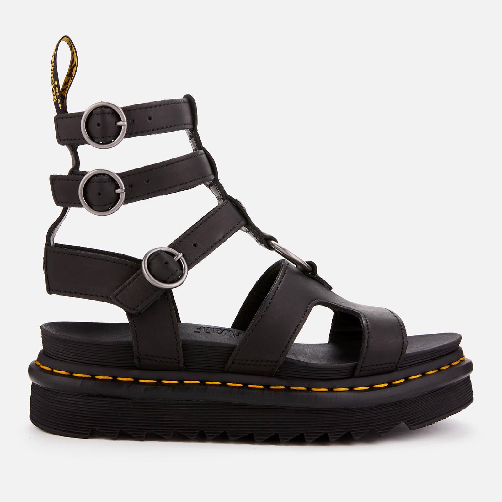 Dr. Martens Adaira Leather Gladiator Sandals in Black | Lyst Australia