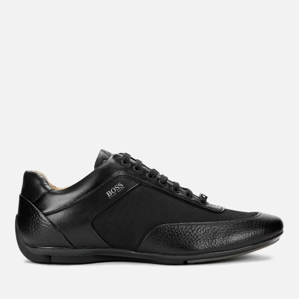 BOSS by Hugo Boss Racing Leather Low Profile Trainers in Black for Men ...