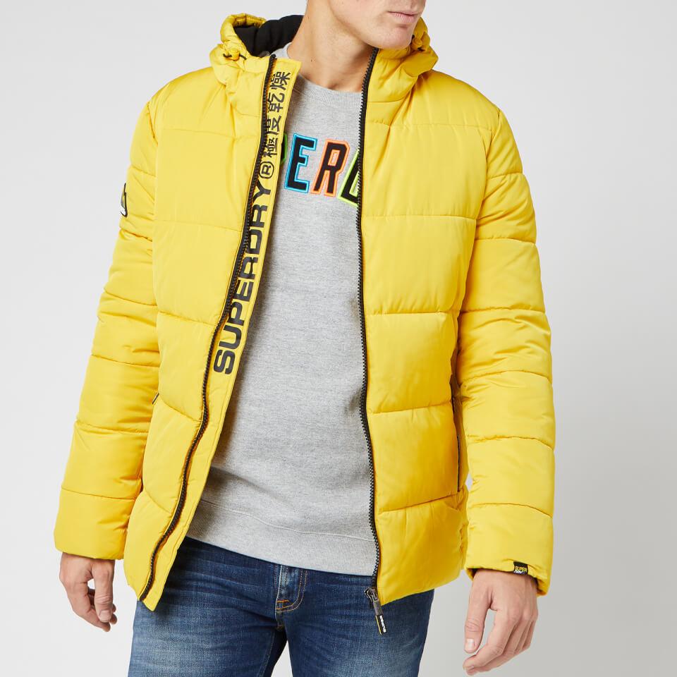 Superdry Fleece Sports Puffer Jacket in Yellow for Men - Lyst