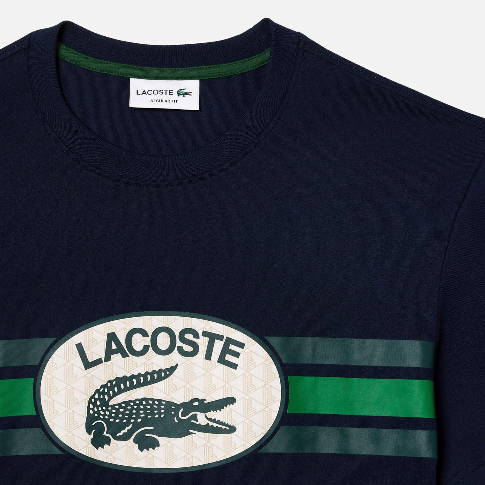 Lacoste Monogram Cotton-Jersey T-Shirt in Blue for Men | Lyst