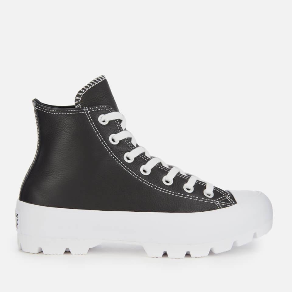 Converse Leather Chuck Taylor All Star Lugged Hi-top Trainers in Black ...