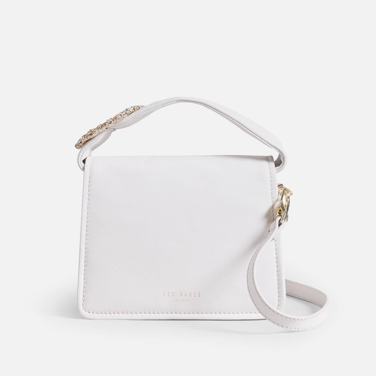 Ted Baker Emie Jewel Detail Leather Cross Body Bag in White | Lyst