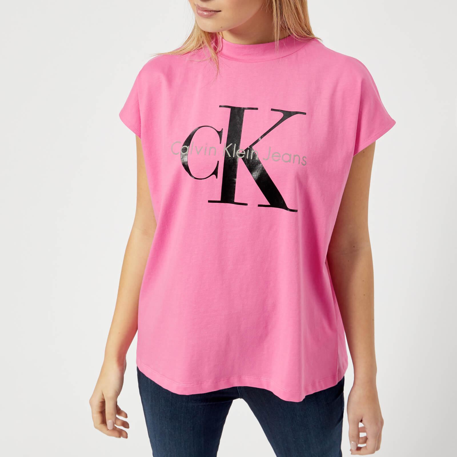 Calvin Klein Cotton Ck Logo T-shirt in Pink - Lyst