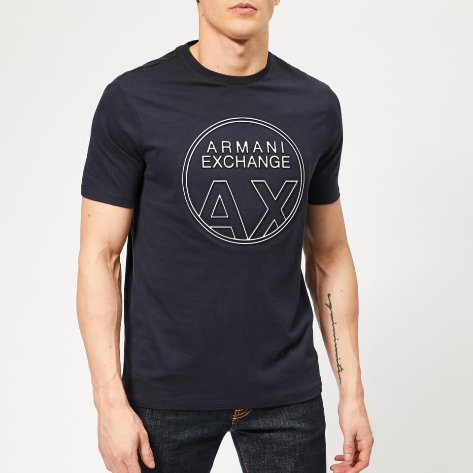 Armani Exchange Circle Logo T-shirt in Blue for Men - Lyst
