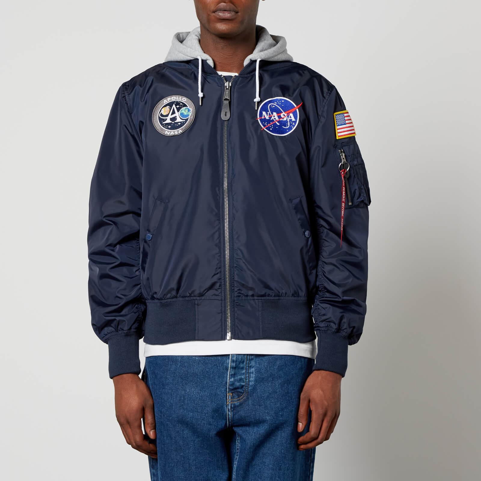 Alpha Industries Ma-1 Apollo Appliquéd Shell Hooded Jacket in Blue for Men  | Lyst