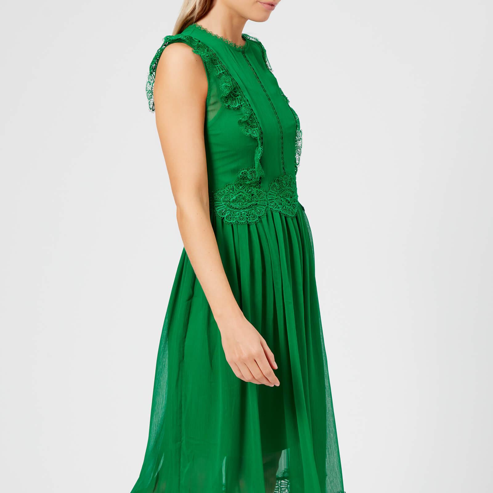 Ted Baker Porrla Frill Lace Midi Dress in Green | Lyst