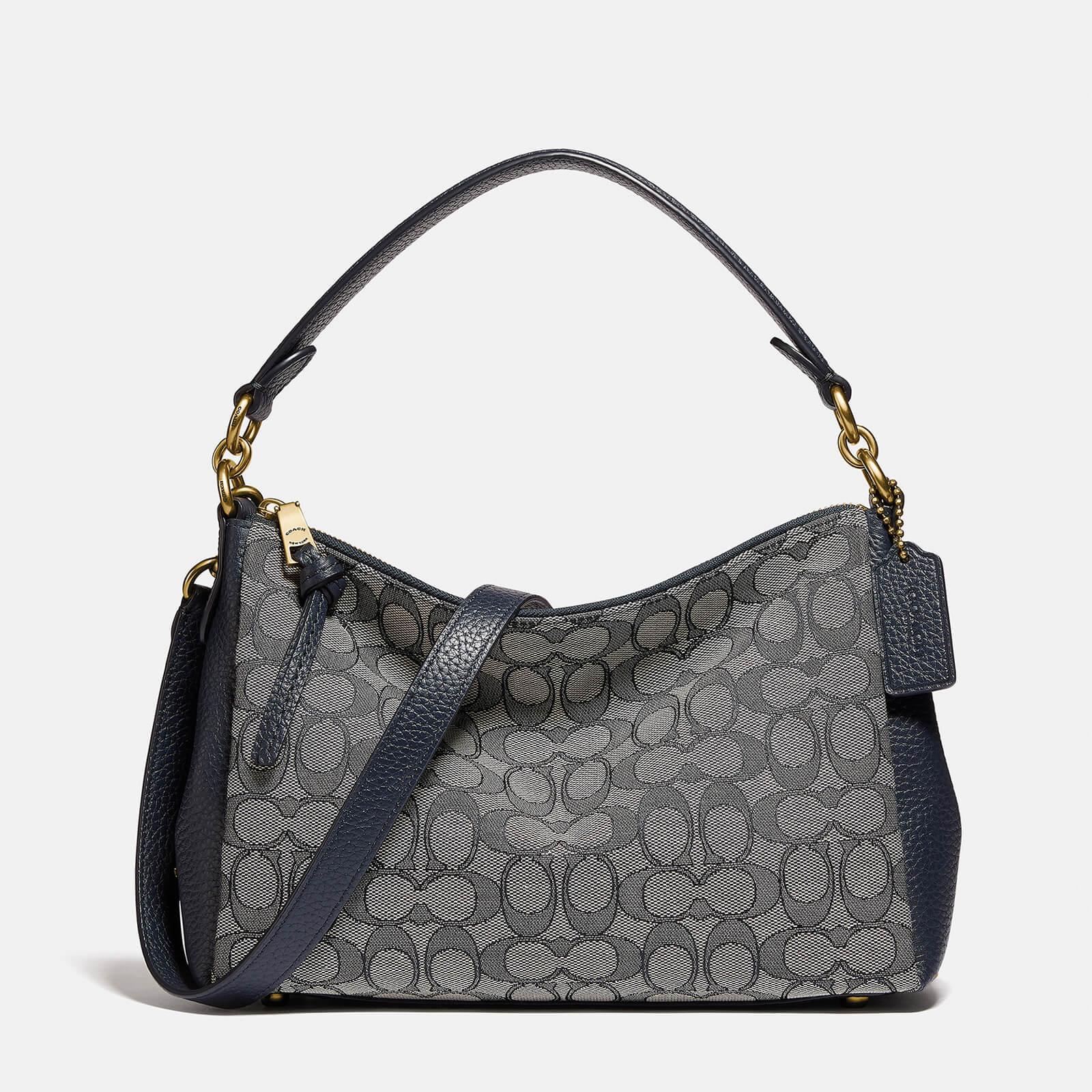 COACH Signature Jaquard Shay Cross Body Bag in Gray Lyst