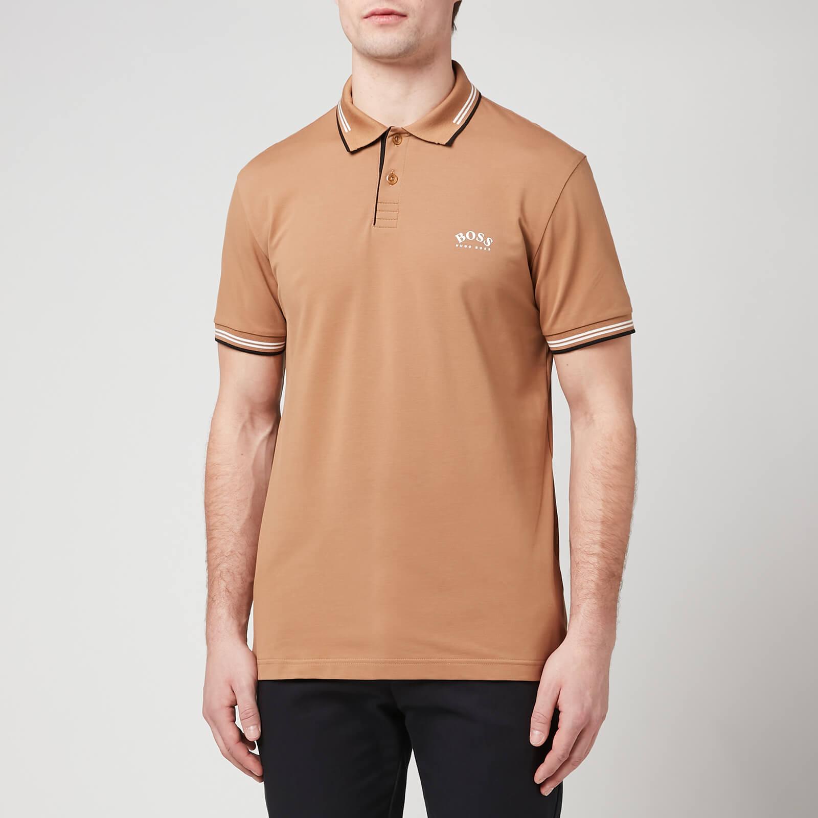 by HUGO BOSS Athleisure Paul Curved Polo Shirt in Brown for Men | Lyst
