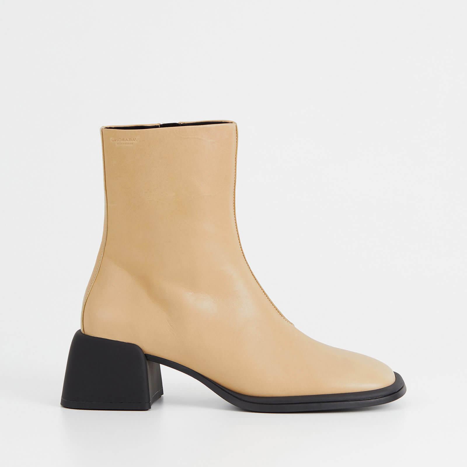 Vagabond Shoemakers Ansie Flared Heel Leather Ankle Boots in Natural | Lyst