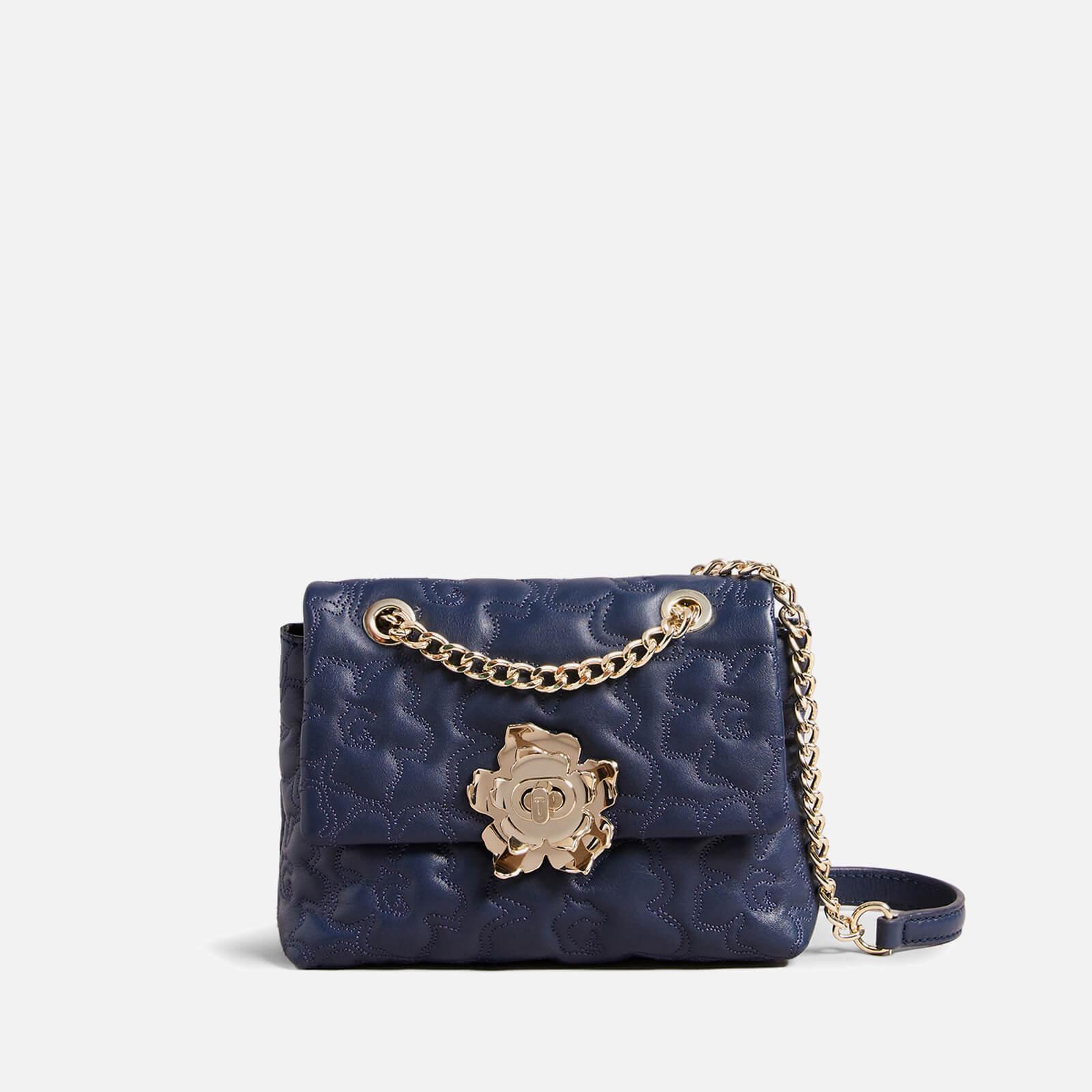 Ted Baker Ayshana Magnolia-quilted Leather Mini Crossbody Bag in Blue | Lyst