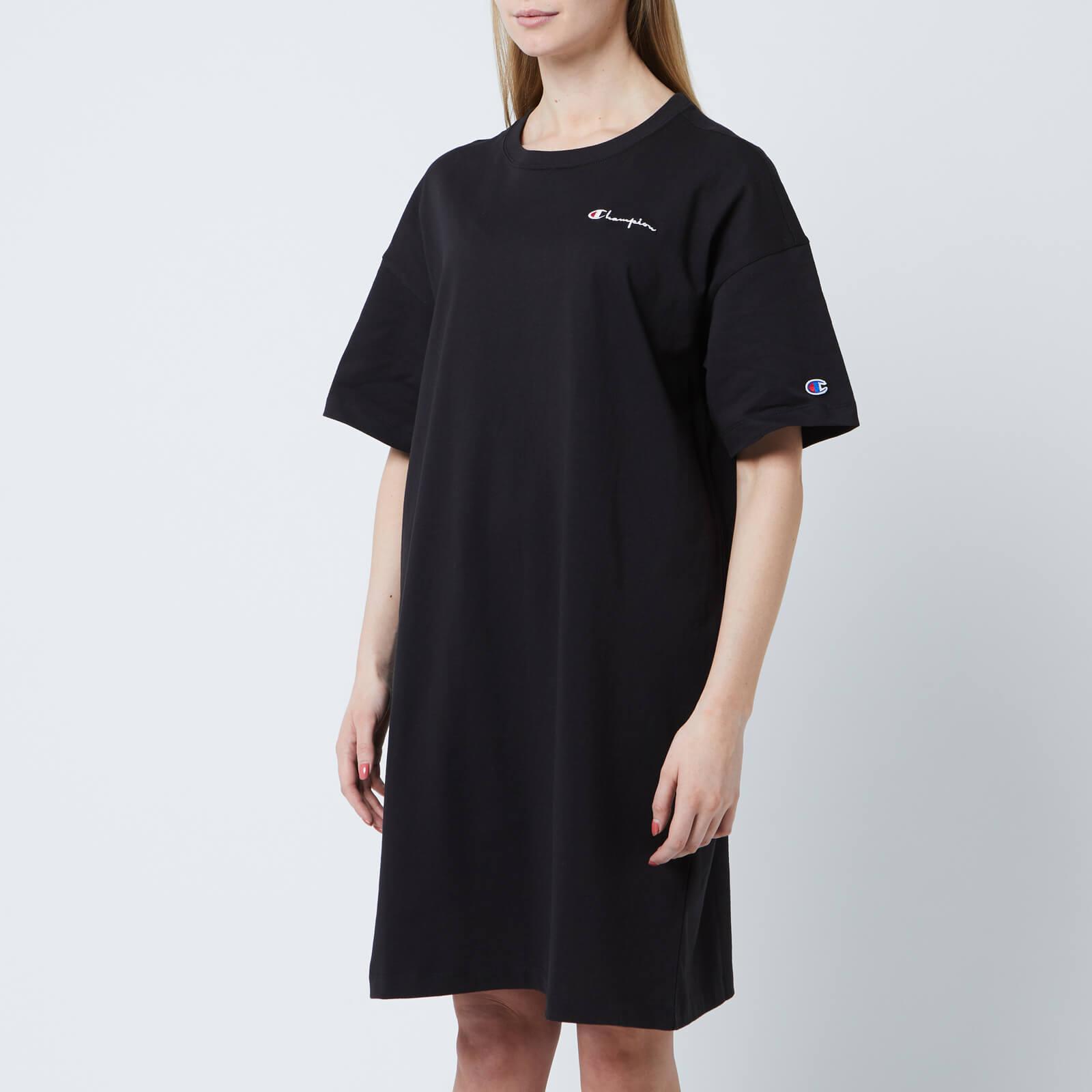 Champion Oversized T-shirt Dress With Chest Logo in Black | Lyst Canada