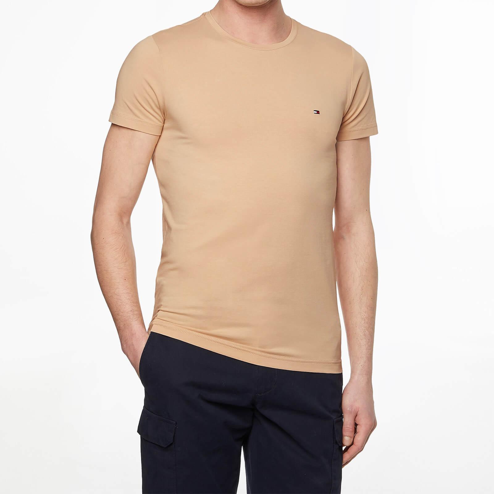 Tommy Hilfiger Cotton Stretch Slim Fit T-shirt in Beige (Natural) for Men |  Lyst