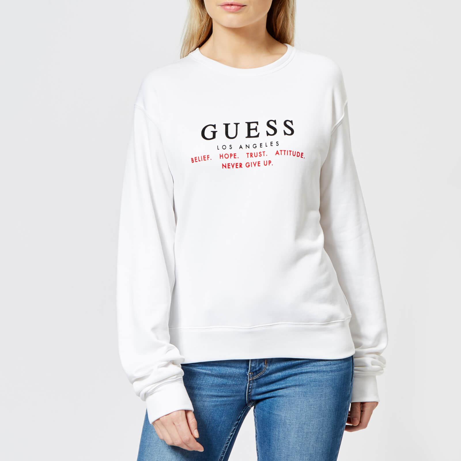 guess jeans white sweatshirt