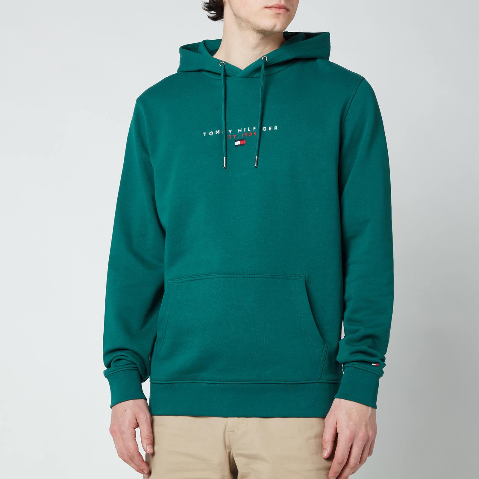 Tommy Hilfiger Cotton Essential Pullover Hoodie in Green for Men - Lyst