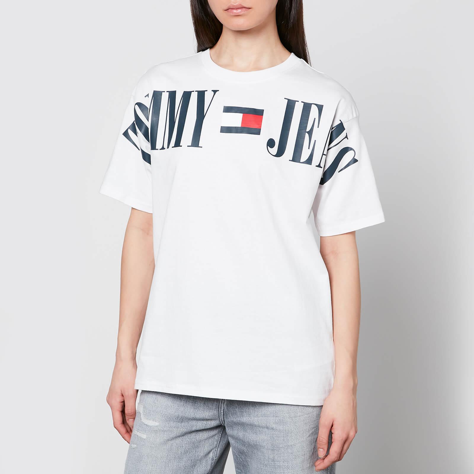 Tommy Hilfiger Archive Logo-appliqué Cotton-jersey Oversized T-shirt in  White | Lyst
