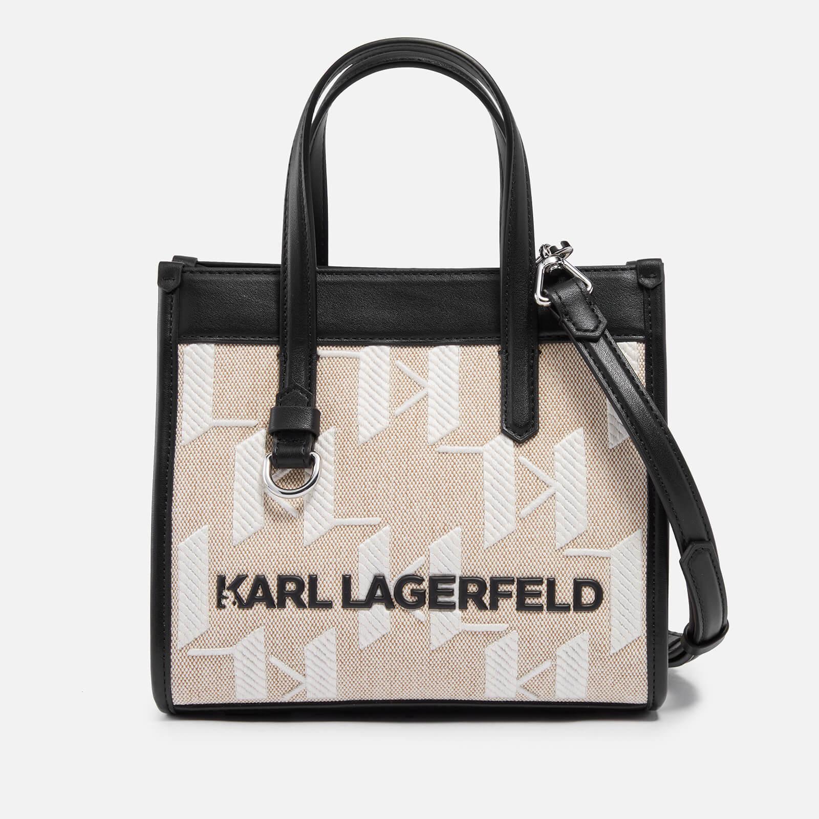 Karl Lagerfeld K/skuare Logo Canvasjacquard Small Tote Bag in Black