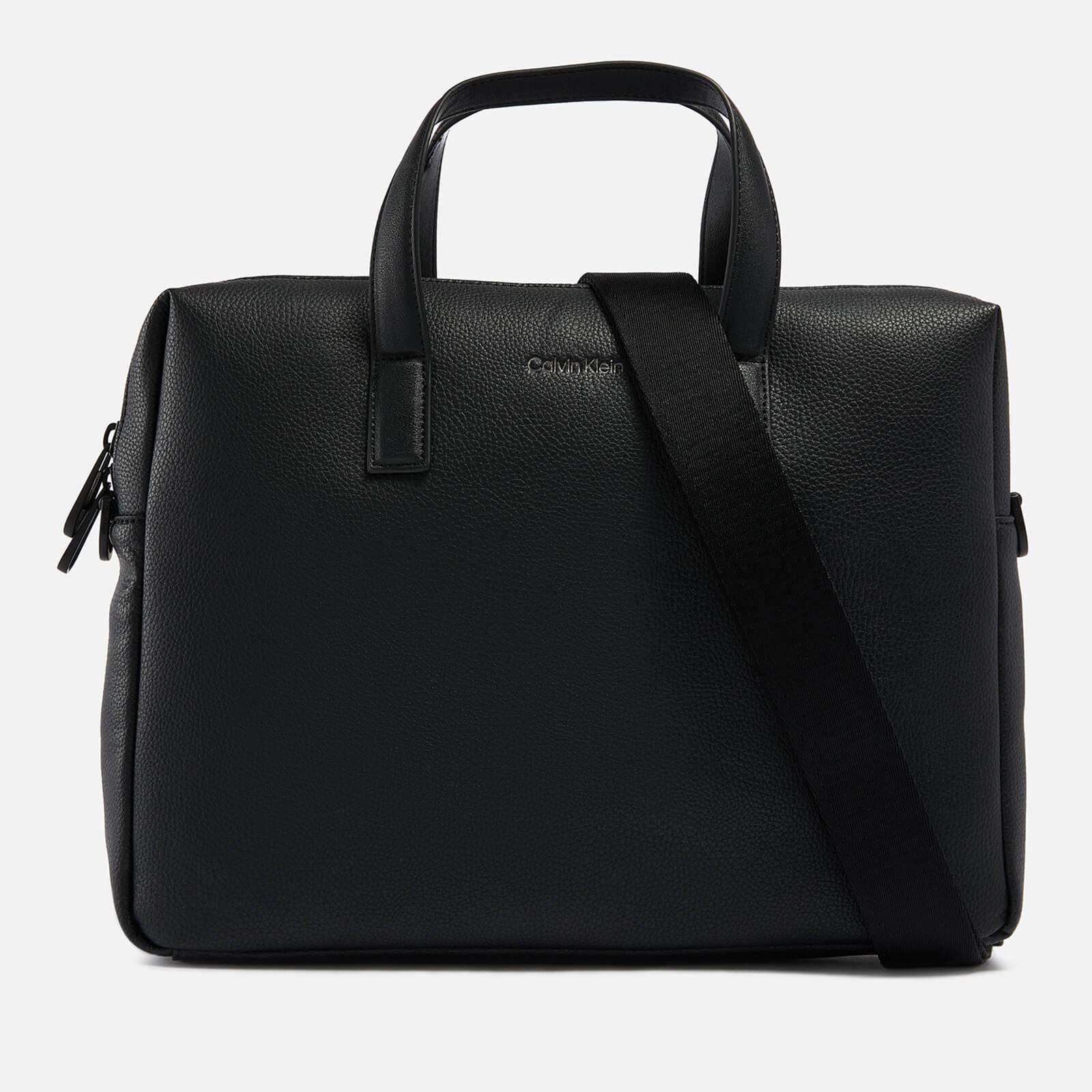 Calvin Klein Faux Leather Laptop Bag in Black for Men | Lyst